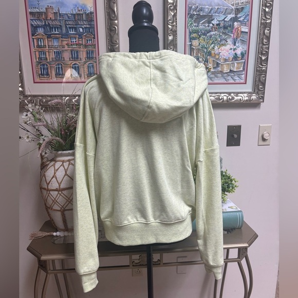 CALIA SPLIT-NECK OVERSIZED LIGHT GREEN DROP SHOULDER SLOUCHY HOODIE SZ M - Picture 3 of 8